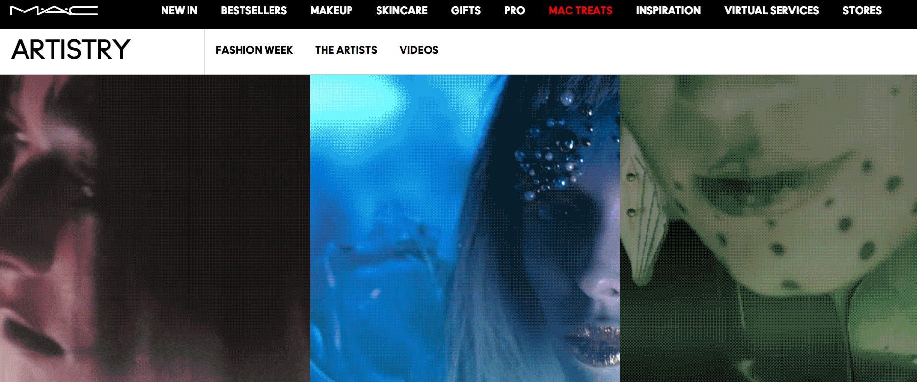 MAC’s 2016 ‘Space Squad’ Halloween collection&nbsp;videos on their landing page&nbsp;  &nbsp;